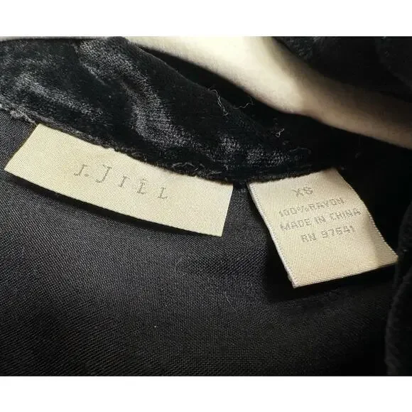 J.Jill: Luxe Velvet Black Velvet Pin Tuck Button Down Cardigan